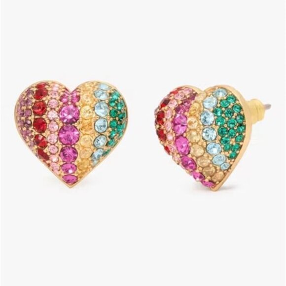 Kate Spade New York On The Dot Heart Studs Earring NWT - Picture 1 of 3